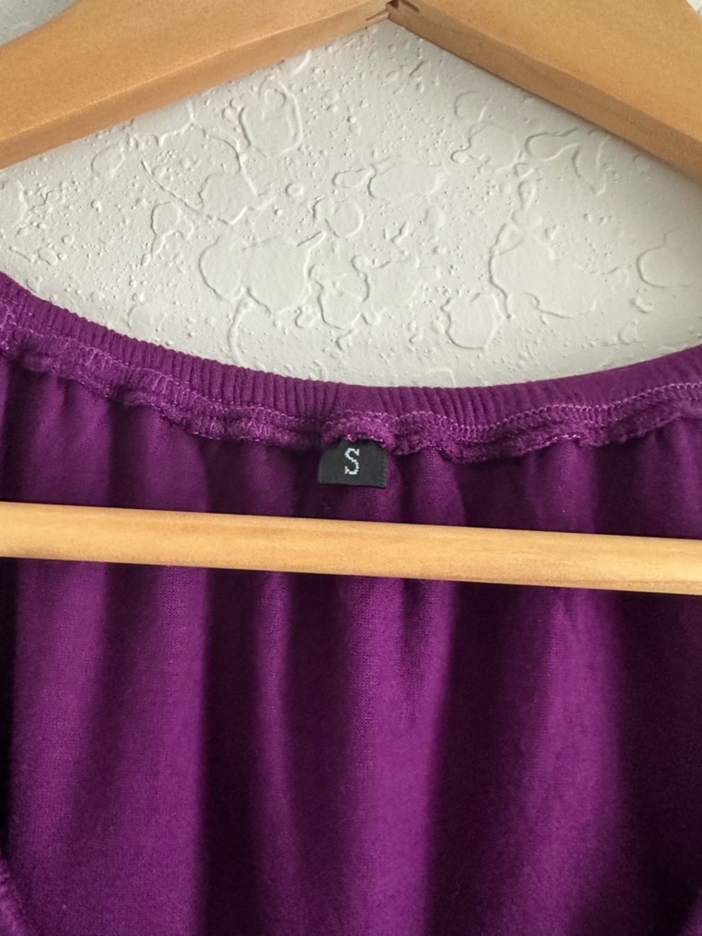 Purple Off-Shoulder Ruffle Top - Picture 4 of 5